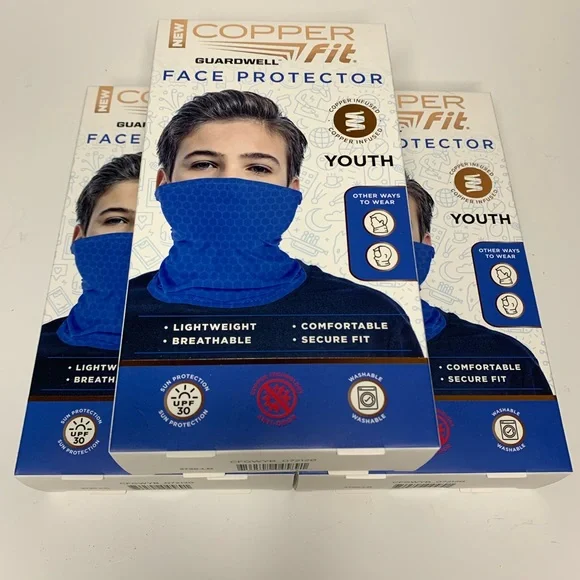 3-Copper Fit Guardwell Youth Boys Face Protector Mask Ages 8+ - Picture 2 of 5
